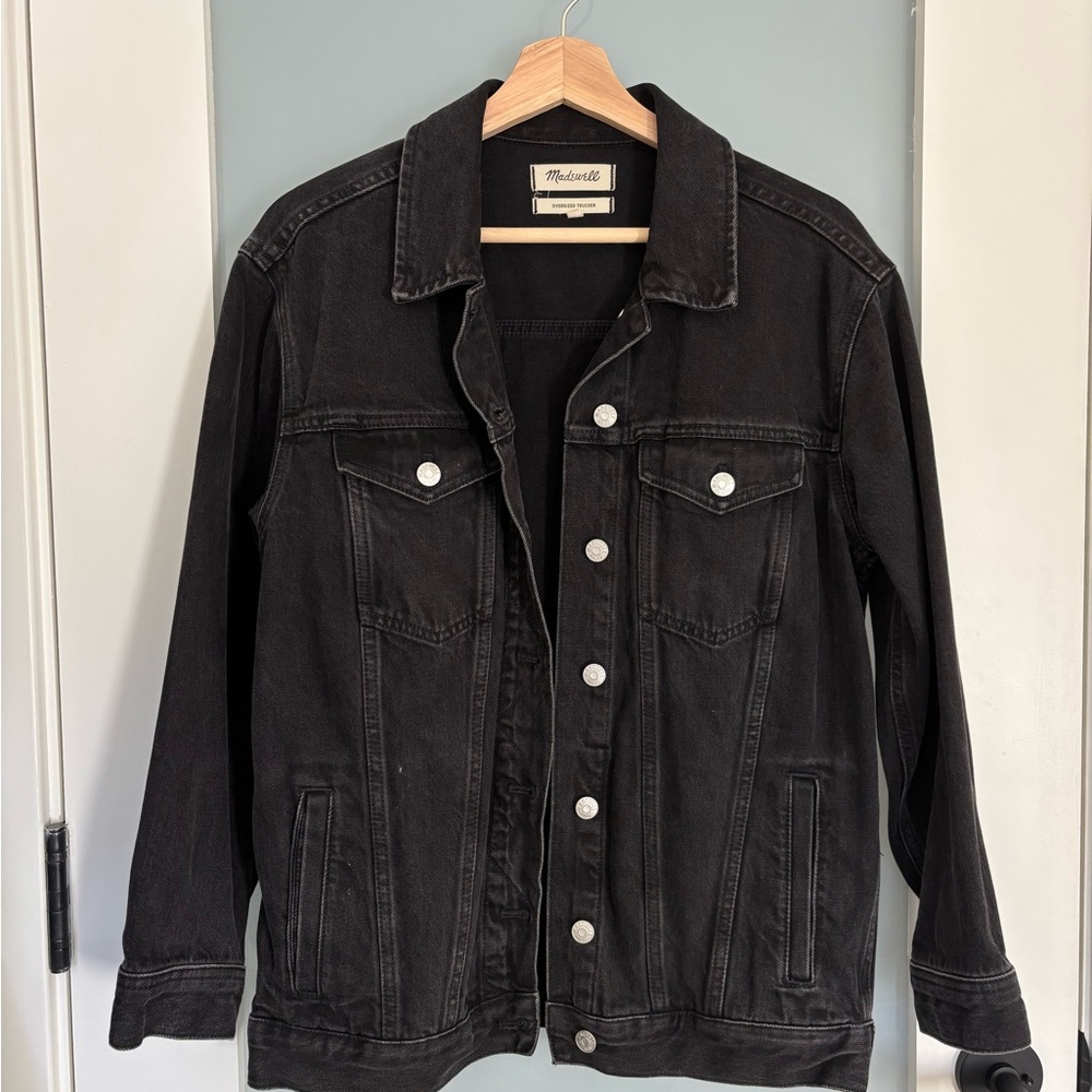 Oversized Madewell Denim Jacket (Black)